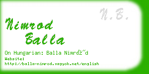 nimrod balla business card